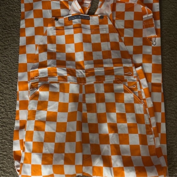 Orange White Checker Overalls College Sports Tennessee Texas - Picture 4 of 4